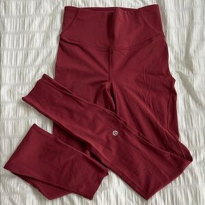 Lululemon Athletica Deep Red/maroon Leggings